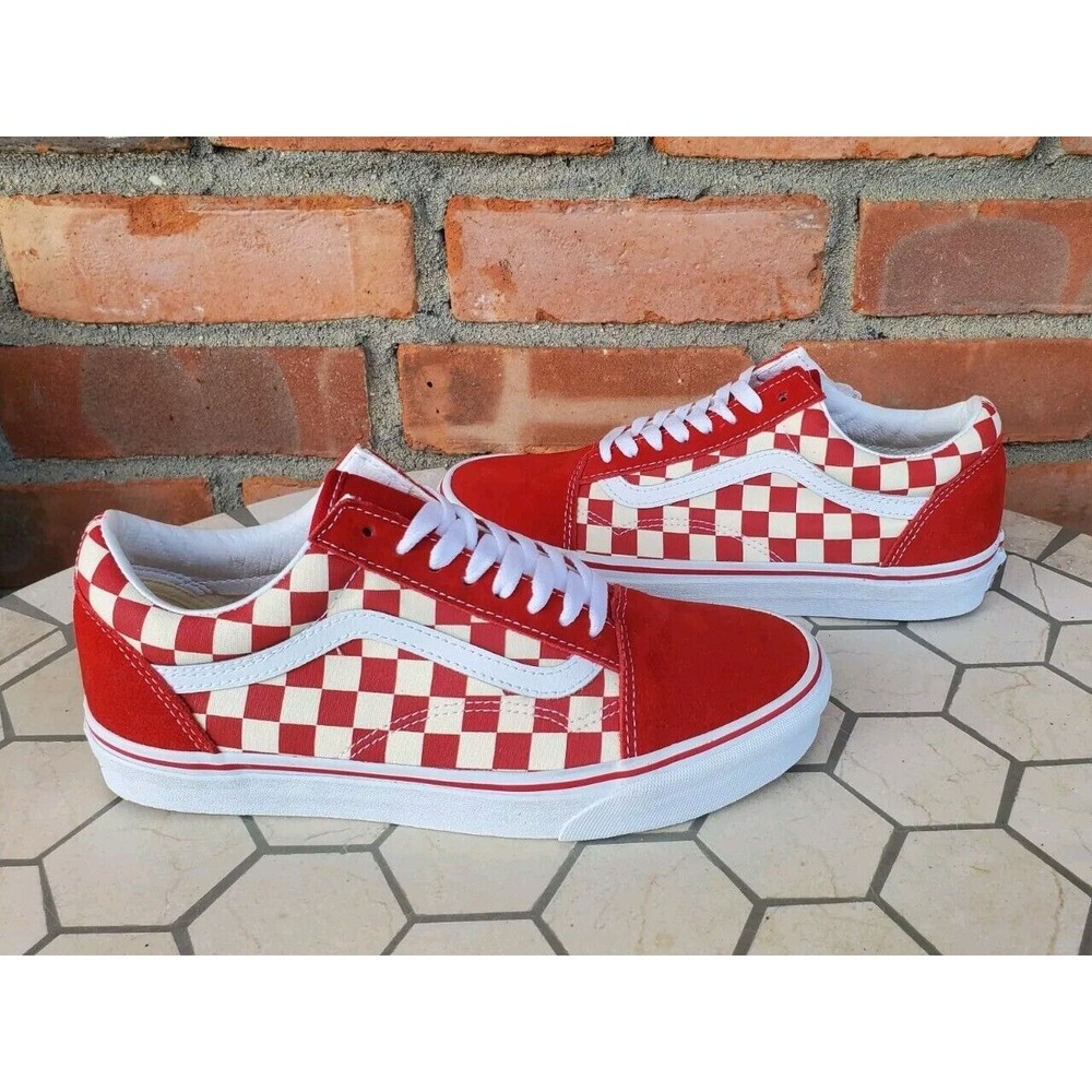 Boys Sz 4.5 VANS Old Skool Red‎ Checkerboard Primary Checkered VN0A38G1P0T Men